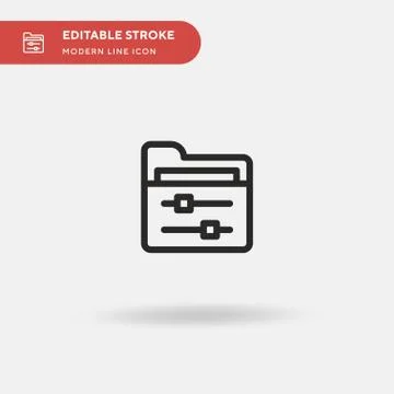 Folder Simple vector icon. Illustration symbol design template for web mobile Stock Illustration