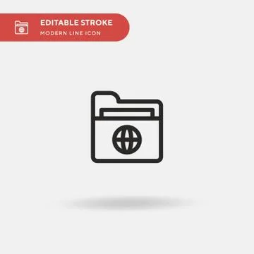Folder Simple vector icon. Illustration symbol design template for web mobile Illustrazione stock