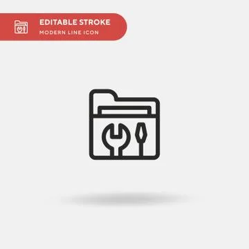 Folder Simple vector icon. Illustration symbol design template for web mobile Illustrazione stock