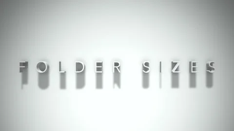 Folder sizes 3D title animation white text on a white background 動画素材 299647987