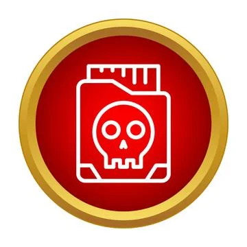 Folder with skull protecting data from cyber threats 스톡 일러스트