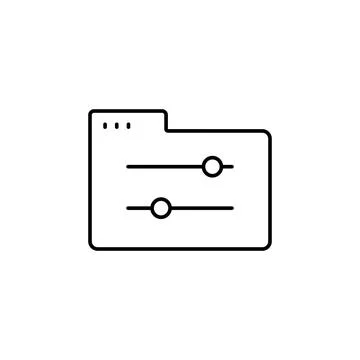 Folder sound icon. Simple line, outline vector of icons for ui and ux, website Stock Illustration