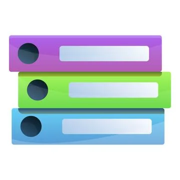 Folder stack icon, cartoon style Illustrazione stock