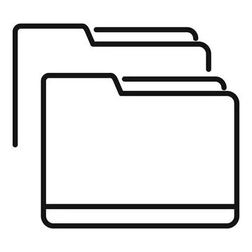 Folder stack icon, outline style Stock Illustration