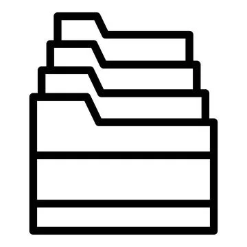 Folder stack icon outline vector. File document Illustrazione stock