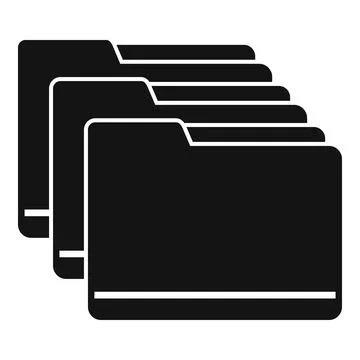 Folder stack icon, simple style Stock Illustration