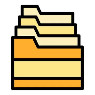 Folder stack icon vector flat Stock Illustration