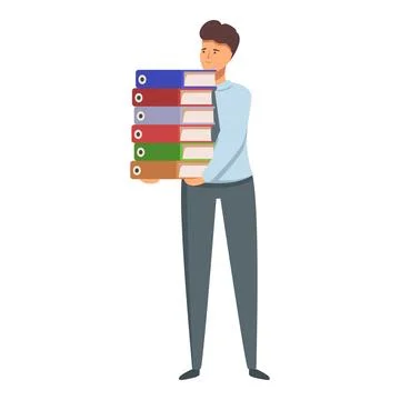 Folder stack manager icon cartoon vector. Paper work Stock Illustration