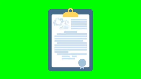 Folder with stamp and text. Agreement document with signature and approval stamp Stock Footage 283819399