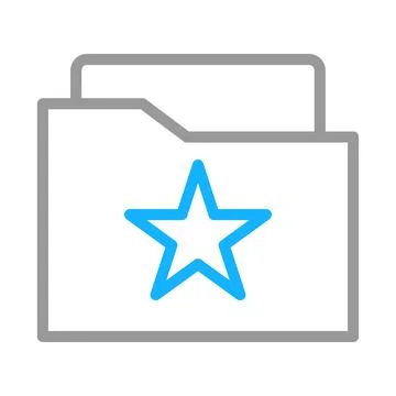Folder with star icon. Concept of favorite, bookmark, and important. Stock Illustration