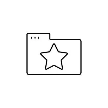 Folder star icon. Simple line, outline vector of icons for ui and ux, website or Illustrazione stock