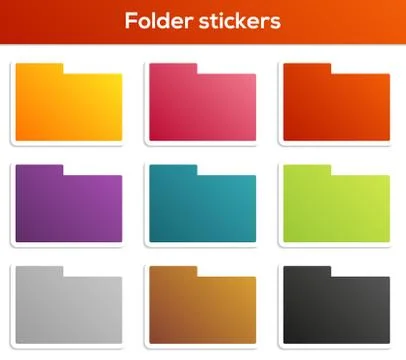 Folder stickers collection Stock Illustration