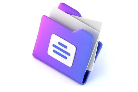 Folder for storage documents 3D render Stock Illustration