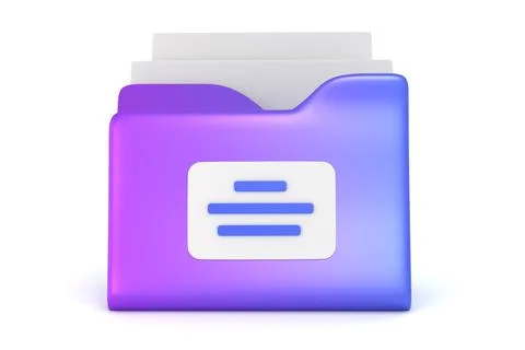 Folder for storage documents front view 3D render Stock Illustration