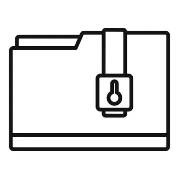 Folder storage documents icon, outline style Illustrazione stock