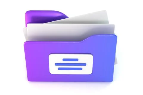 Folder for storage documents top view 3D render Stock Illustration