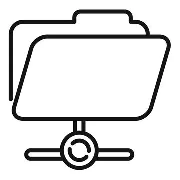 Folder storage icon outline vector. Data backup Illustrazione stock