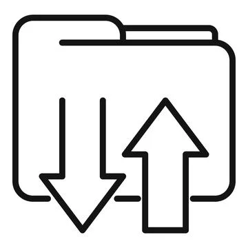 Folder storage icon outline vector. Backup data Illustrazione stock