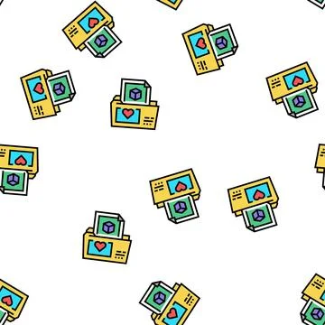 Folder storage ugc vector seamless pattern Stock Illustration