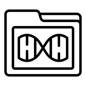 Folder storing dna double helix structure icon representing genetic information Illustration