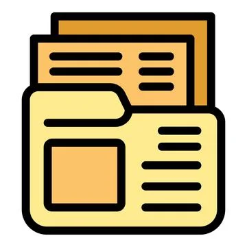Folder storing files representing data management and organization Stock Illustration