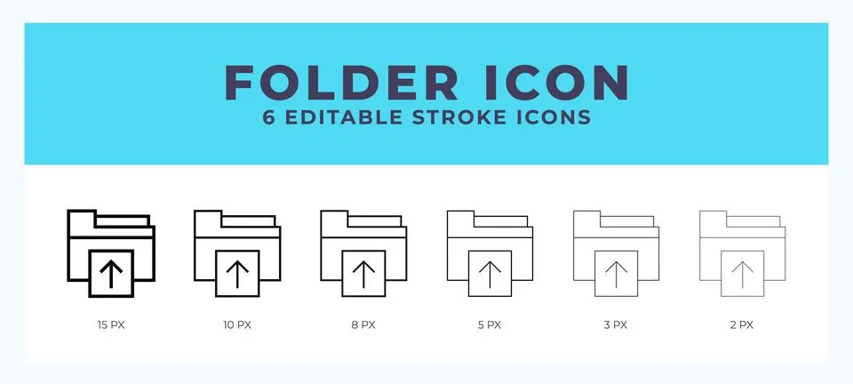 Folder stroke icon for web. Mobile apps and ui. Stock Illustration