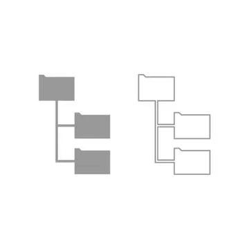 Folder structure icon. Grey set . Illustrazione stock