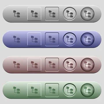 Folder structure icons on menu bars Stock Illustration