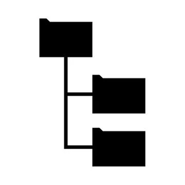 Folder structure it is black icon . Illustrazione stock