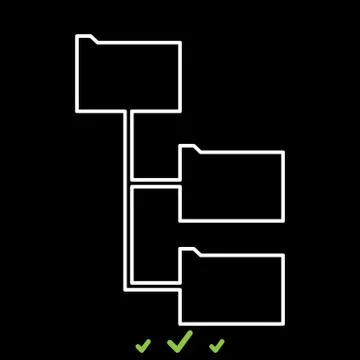 Folder structure it is white icon . Stock Illustration