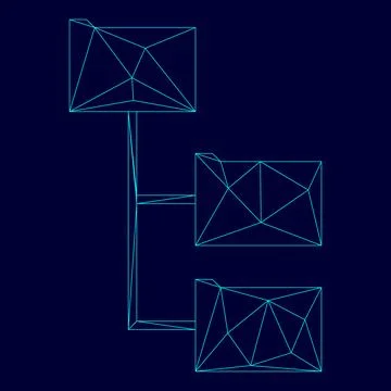 Folder structure in low poly triangulation triangulated polygonal electric .. Stock Illustration