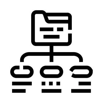 Folder structure organizing data in a directory system Stock Illustration