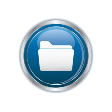 Folder symbol on blue silver button Illustrazione stock