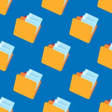 Folder symbol seamless pattern. Folder icon backdrop. Stock Illustration