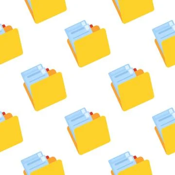 Folder symbol seamless pattern. Folder icon backdrop. Stock Illustration