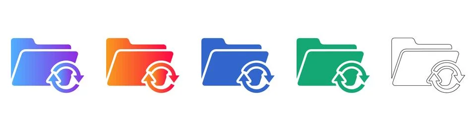 Folder Sync Icon Set Stockillustratie