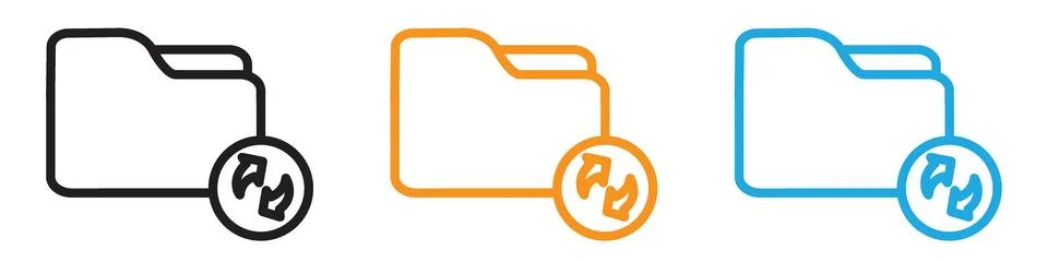 Folder sync vector logo set collection for web app ui Stock Illustration