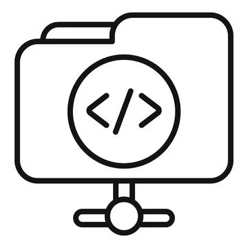 Folder system api icon outline vector. Gear hosting Stock Illustration