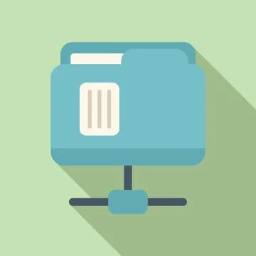 Folder system icon flat vector. Crm data Illustrazione stock
