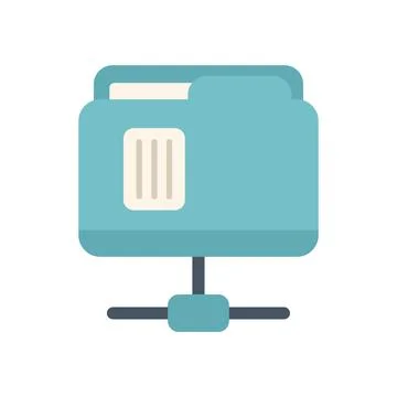 Folder system icon flat vector. Crm data Stock Illustration