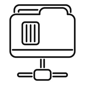Folder system icon outline vector. Crm data Stock Illustration