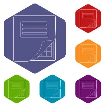 Folder with table excel icon, outline style Stock Illustration