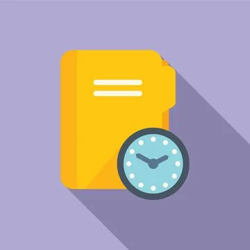 Folder task icon flat vector. Work project Illustrazione stock