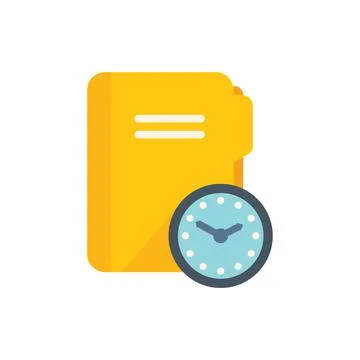 Folder task icon flat vector. Work project Illustrazione stock