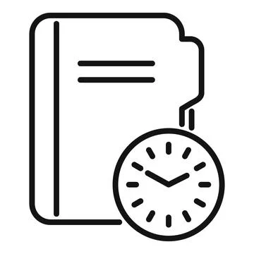 Folder task icon outline vector. Work project 스톡 일러스트