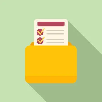 Folder task schedule icon flat vector. Event time Stock Illustration