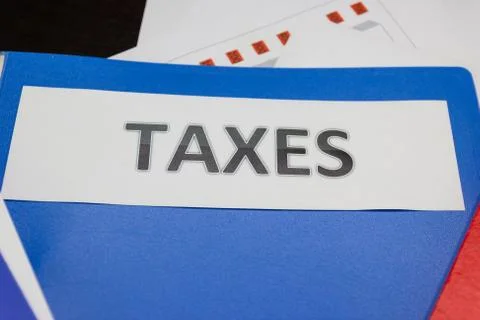 Folder Tax documents and paper files concept Annual tax payment Stock Photos