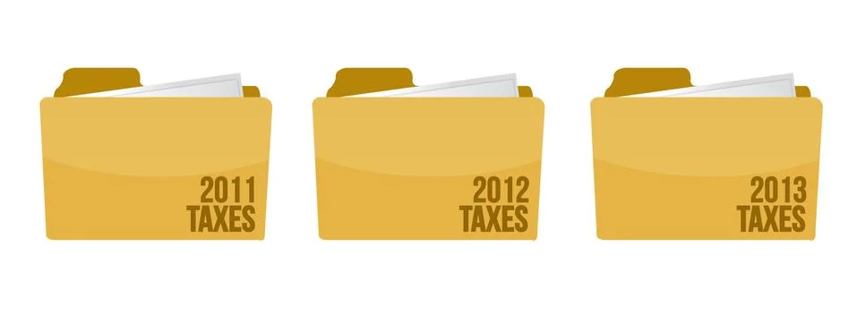 Folder with tax documents illustration design over white Stock Illustration
