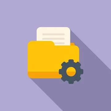 Folder technical document icon flat vector. Manual page Stock Illustration