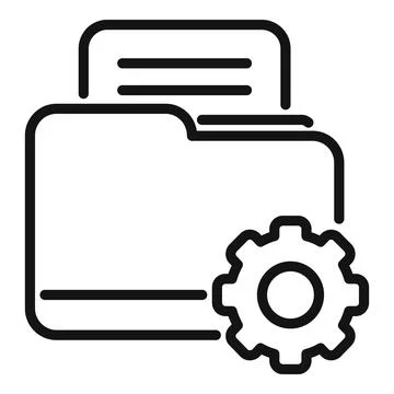 Folder technical document icon outline vector. Manual page Stock Illustration
